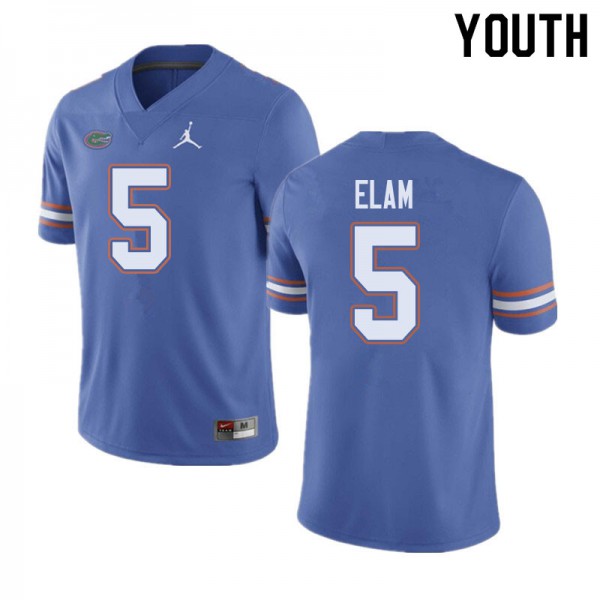 Jordan Brand Youth #5 Kaiir Elam Florida Gators College Football Jersey Blue